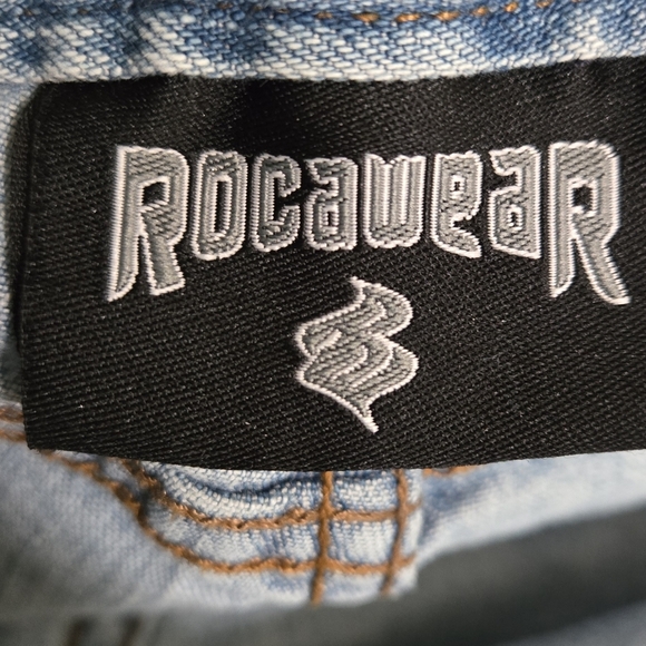 Rocawear Vintage Y2K Low Rise Embroidered Fit and Flare Jeans Size 5 - Picture 8 of 13